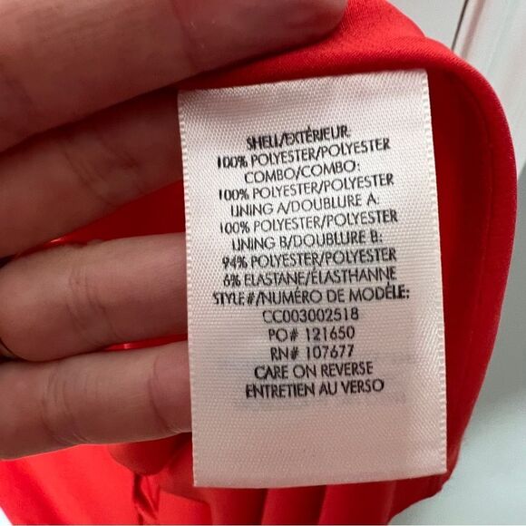 Alice + Olivia Suri True Wrap Midi Dress Red Size 2 Sheer Sleeves - Picture 13 of 14